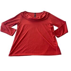 NWT Burnt Orange Cowl Neck Blouse Plus Size 2X